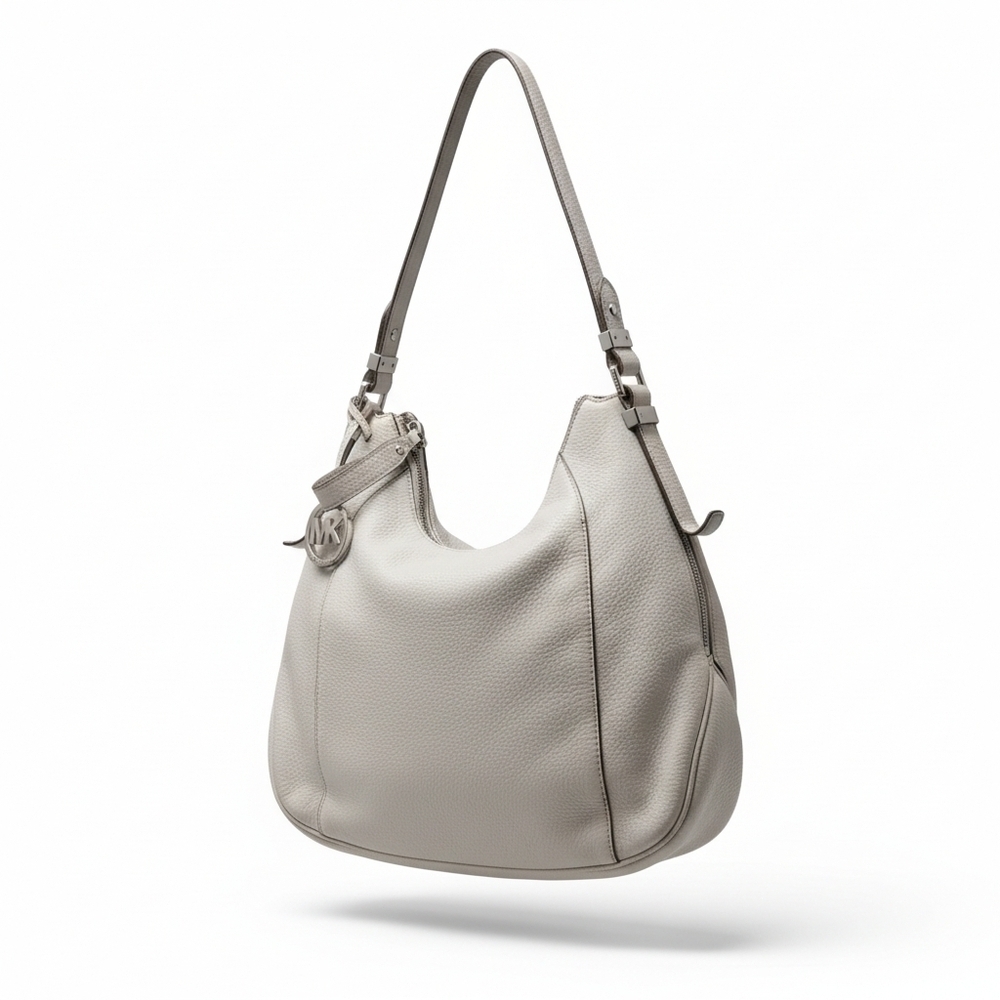Michael Kors Bowery Gray Leather Hobo Bag